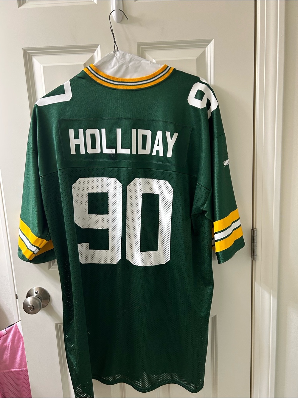 Reebok Green #90 Holliday Football Jersey with Yellow Accents